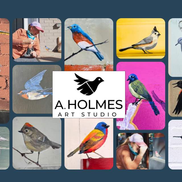 Collage of bird murals_with dark blue background