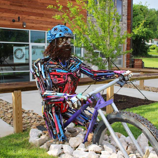 Man On Bike Sculpture