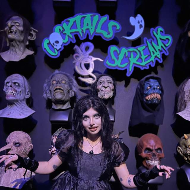 Cocktails & Screams mask wall
