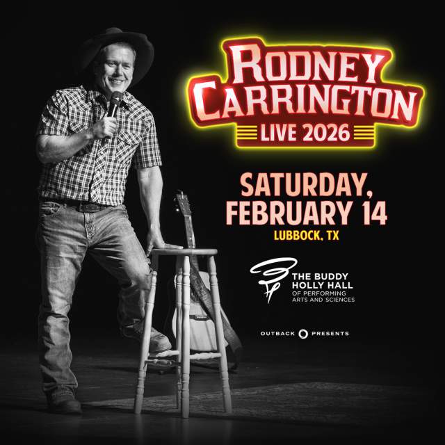 Rodney Carrington Live 2026, February 14th at Buddy Holly Hall in Lubbock, TX