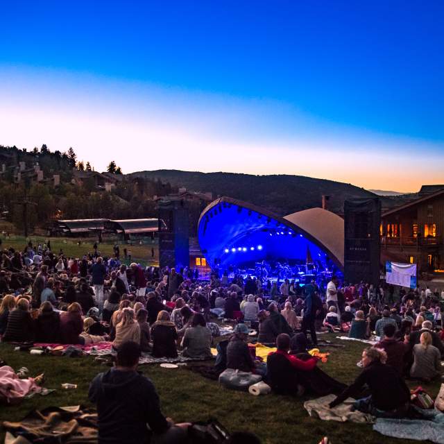 Sunset at a summer concert at deer valley