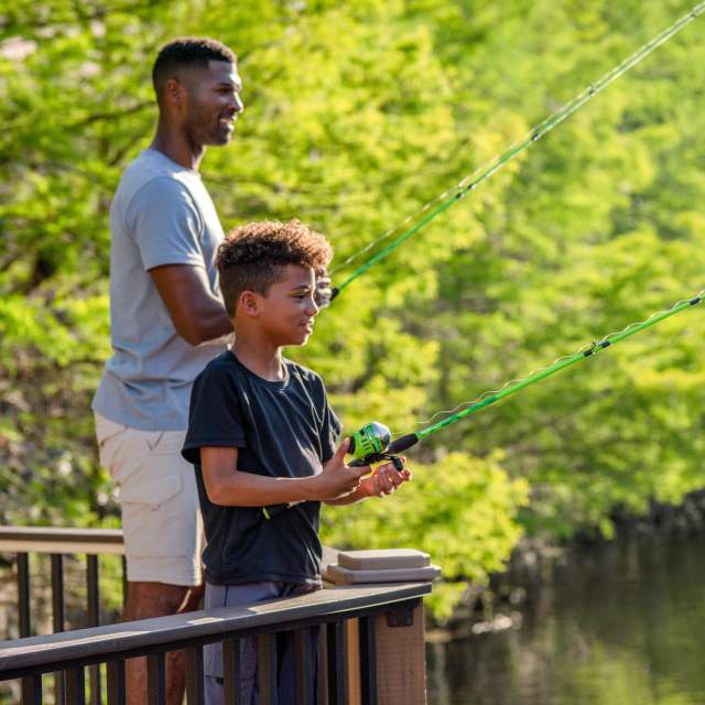 Father and son fishing at Caribe Royale Orlando