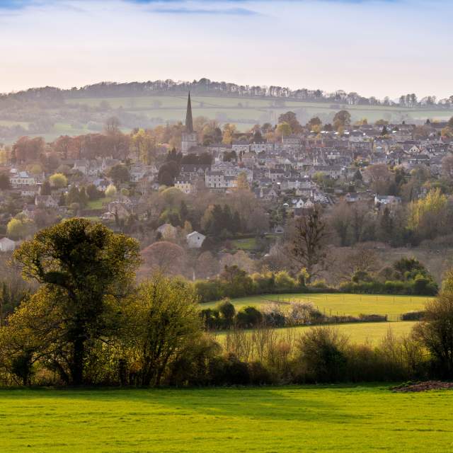 View across fields to Painswick