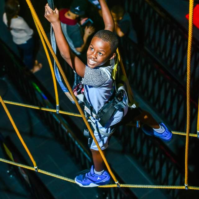 WonderWorks boy on ropes course