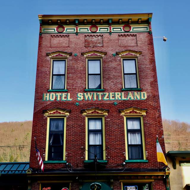 The outside of Hotel Switzerland in Jim Thorpe, PA