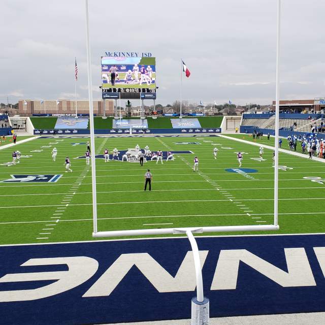 MISD Stadium looking north through south goal post