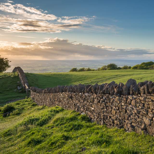 Cotswold stone wall on the Cotswold Way