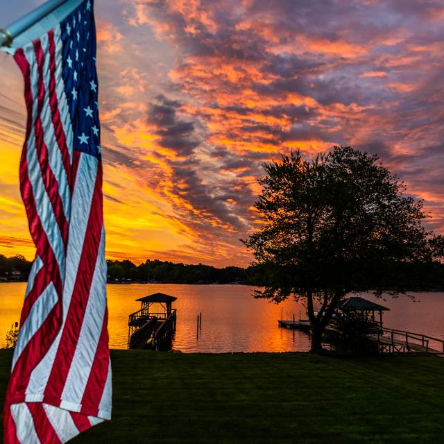 Flag on the Lake