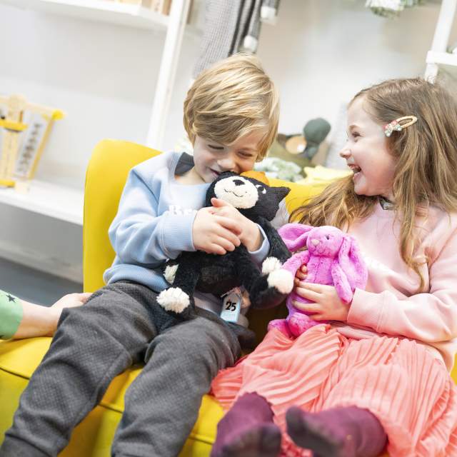 Two children enjoying themselves in Bloom & Alfie in Chipping Norton