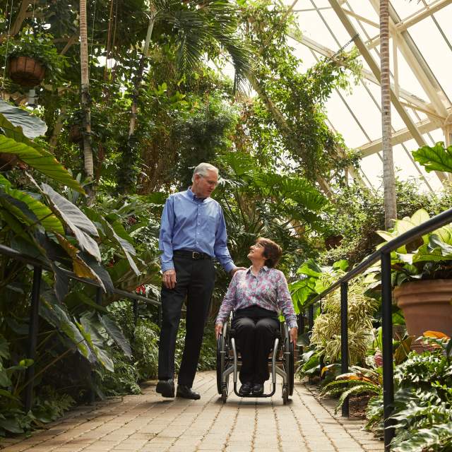 Rosemarie Rossetti and husband, Mark Leder, at Franklin Park Conservatory