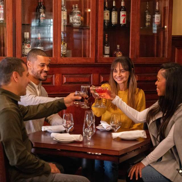 Friends meet up for happy hour in the Poconos.