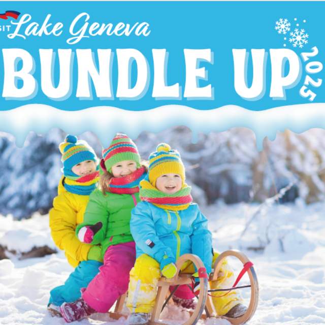 2025 Bundle Up header image with kids sledding