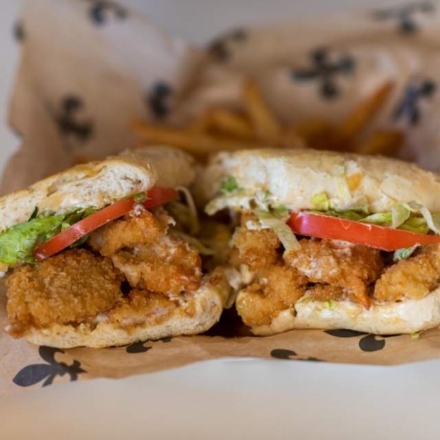 fried shrimp po'boy from Leonards
