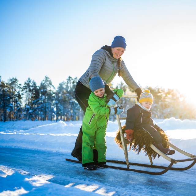 Vinter langs Haldenkanalen - Sparkstøtting