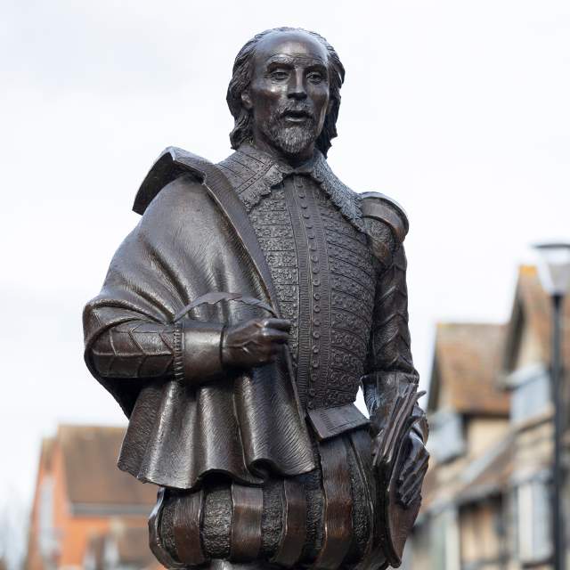 William Shakespeare Statue in Stratford-upon-Avon, Warwickshire