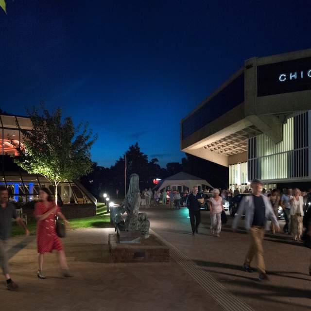 Chichester Festival Theatre exterior at night