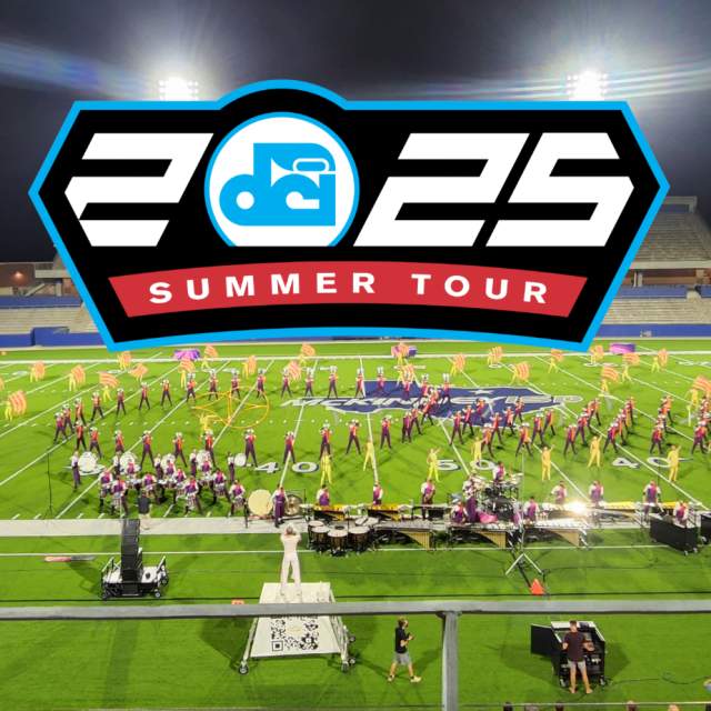 photo of MISD field with DCI 2025 tour logo