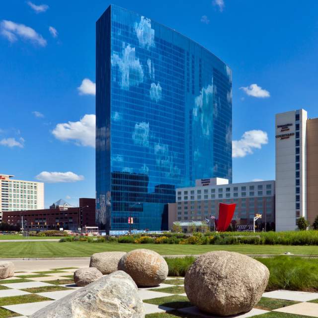 Marriott IndyPlace is a collection of five hotels highlighted by the stunning JW Marriott Indianapolis