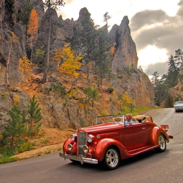 Classic car on road