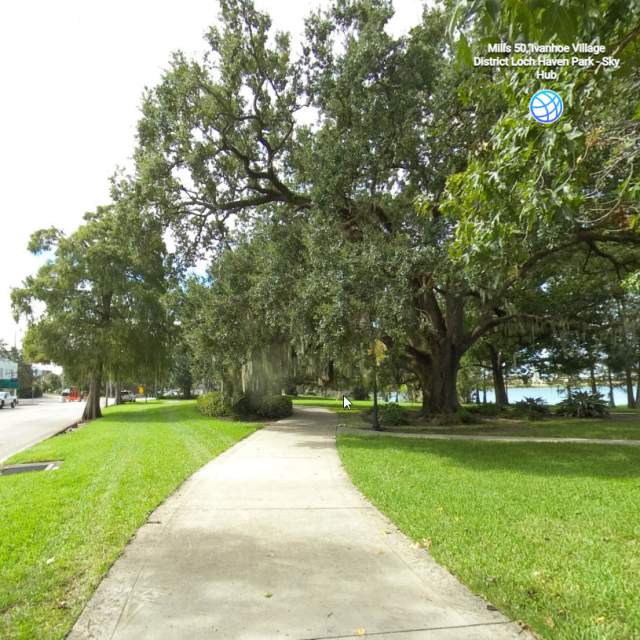 Virtual tour image of Ivanhoe Village neighborhood for Visit Orlando website. Created in house, full usage rights.