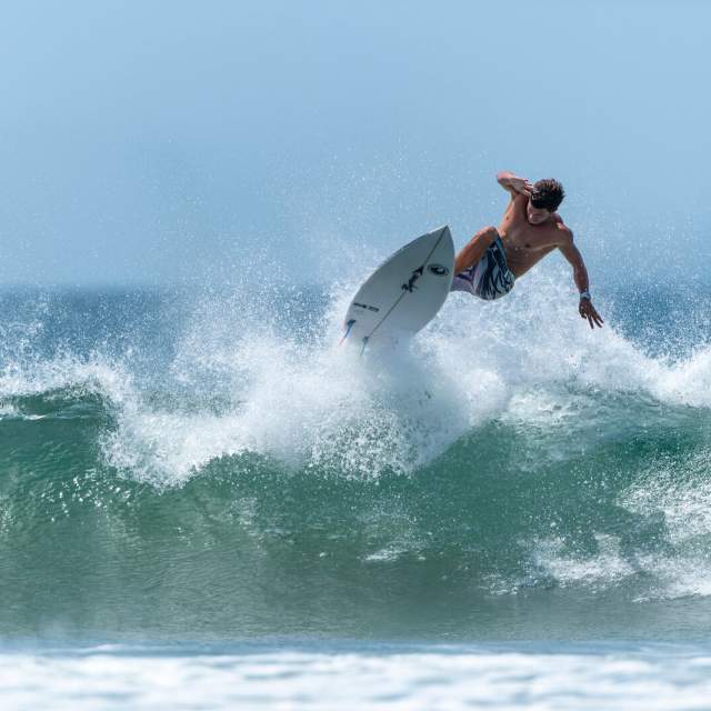Surfer at Playa Venao, Azuero, Los Santos province, Panamá