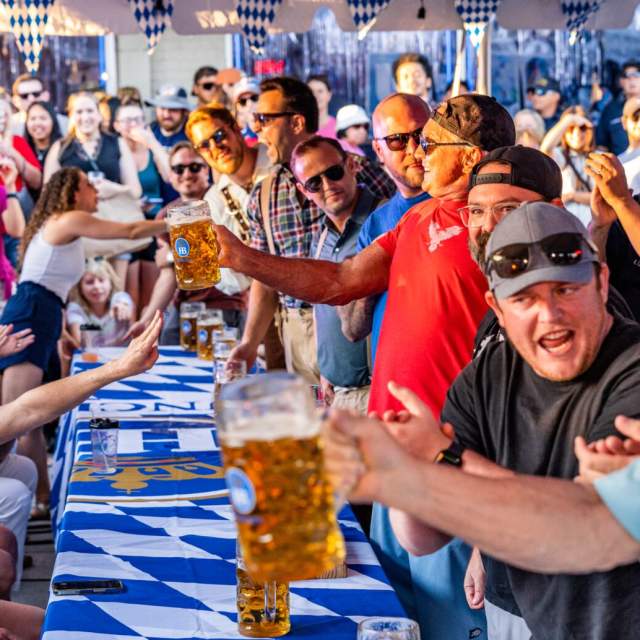 Oktoberfest Stein holding contest