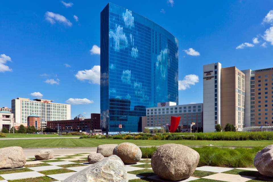 Marriott IndyPlace is a collection of five hotels highlighted by the stunning JW Marriott Indianapolis