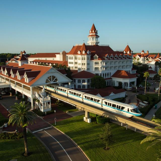 Disney’s Grand Floridian Resort & Spa exterior and monorail