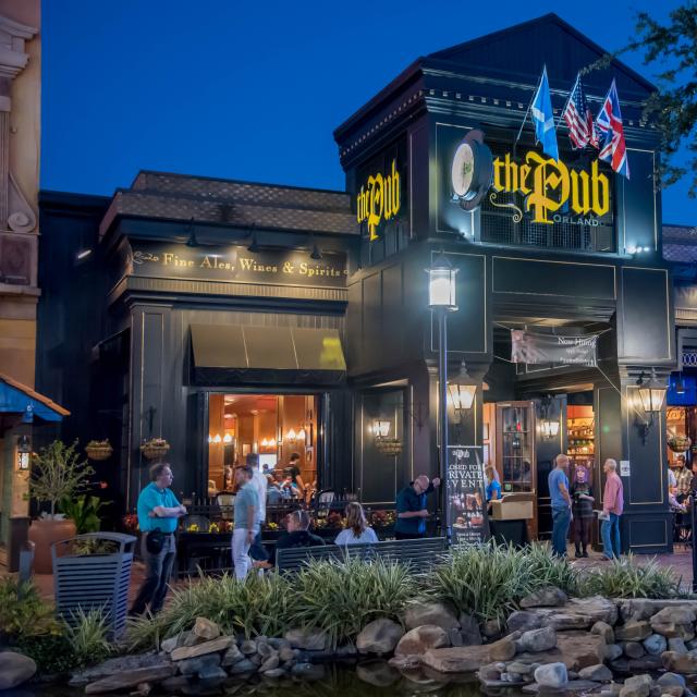 The Pub Orlando exterior front at night