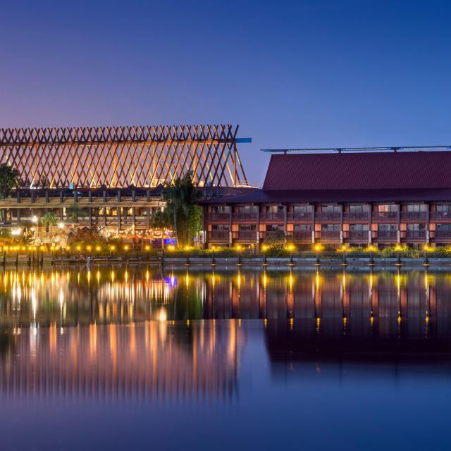 Disney's Polynesian Resort exterior evening