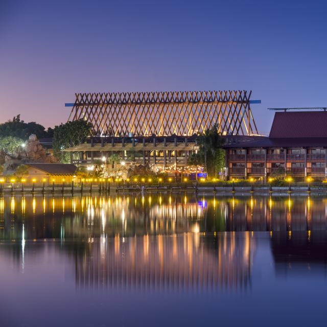 Disney's Polynesian Resort exterior evening