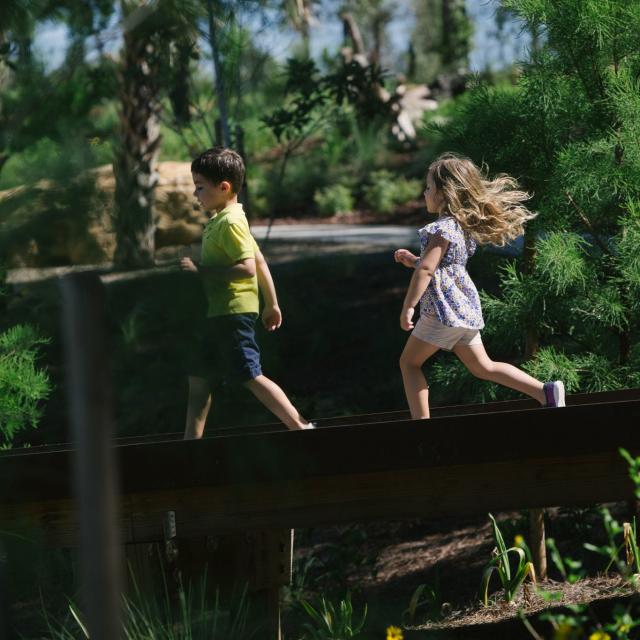Bok Tower Gardens boy and girl in Children's Garden