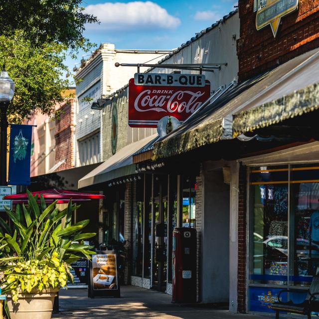 A row of shops in downtown Winter Garden