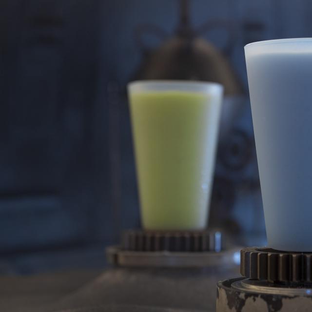 Innovative and creative drinks from around the galaxy will be available at Star Wars: Galaxy’s Edge when it opens  May 31, 2019, at Disneyland Park in Anaheim, Calif., and Aug. 29, 2019, at Disney's Hollywood Studios in Lake Buena Vista, Fla. Blue Milk and Green Milk can be found in the Black Spire Outpost market inside Star Wars: Galaxy’s Edge. (David Roark/Disney Parks)