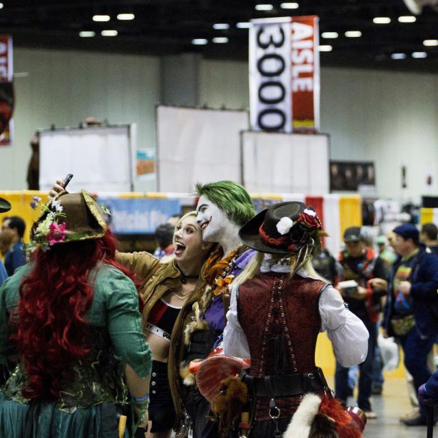 A group of people dressed up as characters at MegaCon