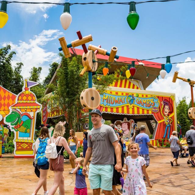 Toy Story Mania! located in Toy Story Land at Disney’s Hollywood Studios.