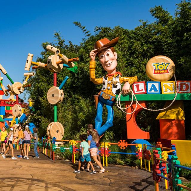 Guests at Disney’s Hollywood Studios can go to infinity and beyond in Toy Story Land. The immersive 11-acre land takes guests into the adventurous outdoors of Andy's backyard, where they will feel like they are the size of Green Army Men surrounded by other toys. Guests can whoosh along on the family-friendly roller coaster, Slinky Dog Dash, take a spin aboard Alien Swirling Saucers and try for the high score on Toy Story Mania! (Matt Stroshane, photographer)