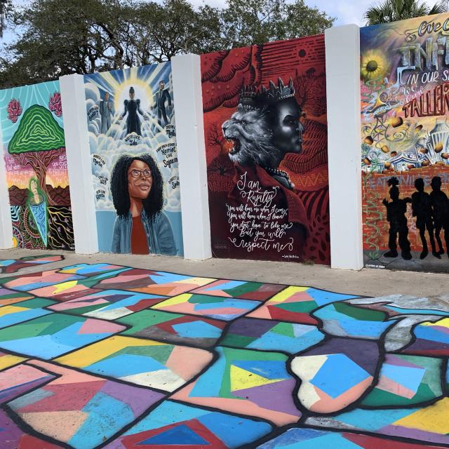 Vibrant murals in Eatonville, Florida, near Orlando