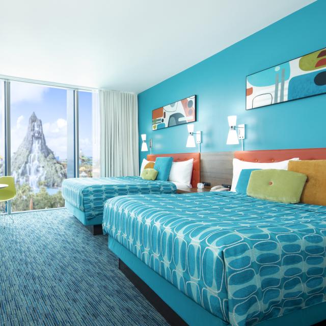 Universal's Cabana Bay Beach Resort™ bedroom volcano side