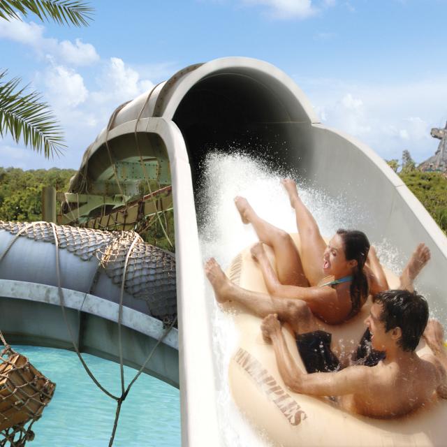 Couple on the Crush 'n Gusher at Disney's Typhoon Lagoon Water Park