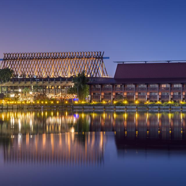 Disney's Polynesian Resort exterior evening