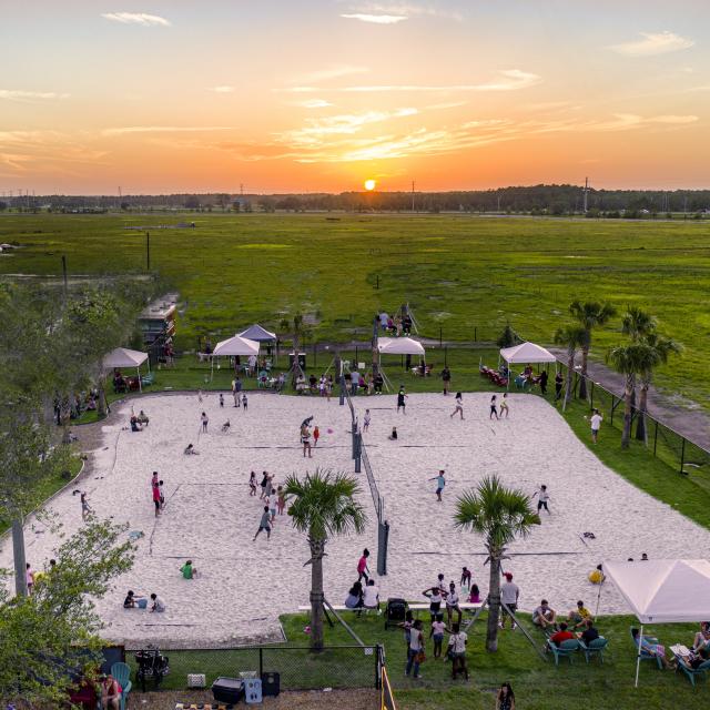 Beach Volleyball courts at Boxi Park in Lake Nona