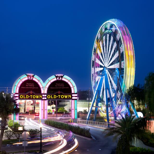 Old Town main entrance at night