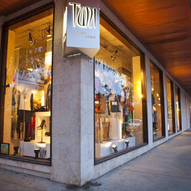Outside Tuni, a shop on Park Avenue in Winter Park.