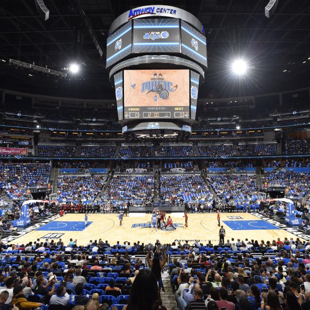 Interior shot of Amway Center, home to the Orlando Magic