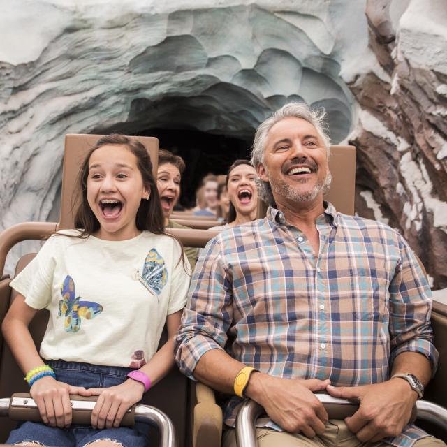 A family on Expedition Everest at Disney's Animal Kingdom® Theme Park