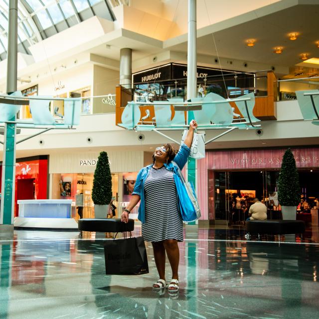 Influencer Katrina Dandridge shopping in the Mall at Millenia