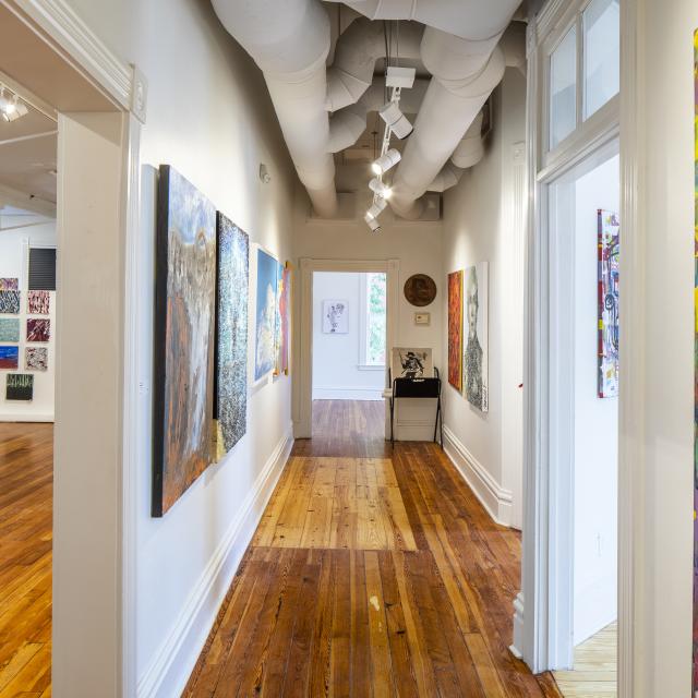 Gallery rooms at CityArts in Downtown Orlando.