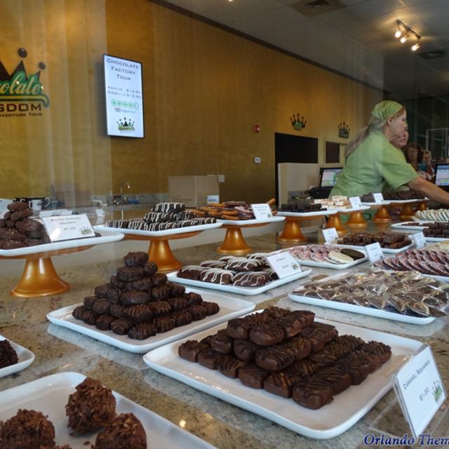 A sampling of chocolate on display in the store at Chocolate Kingdom