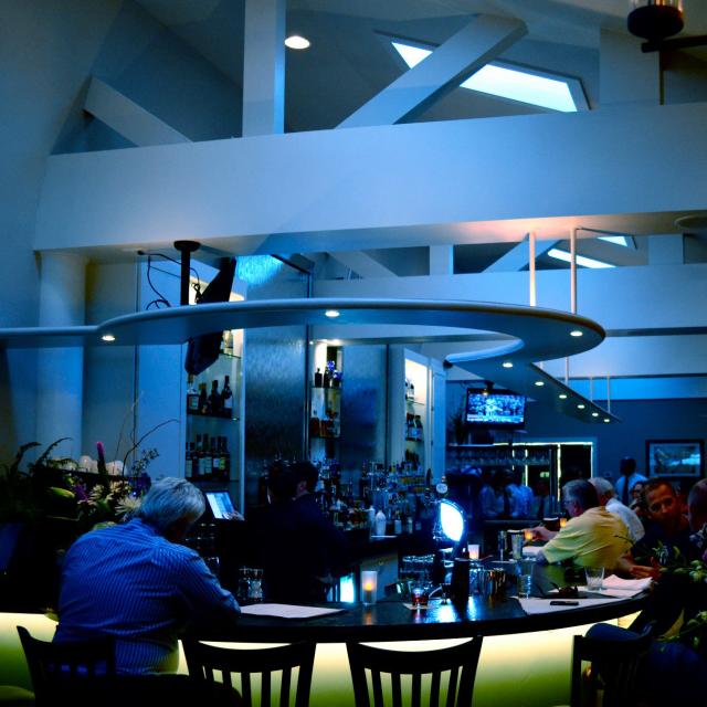 interior dining area at blu on the avenue